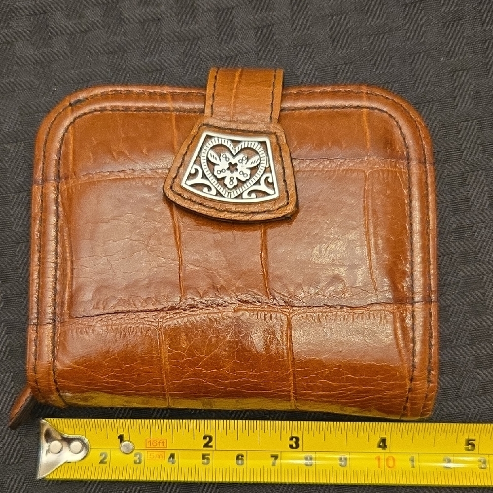 Brighton Brown Leather Wallet with Silver Accent